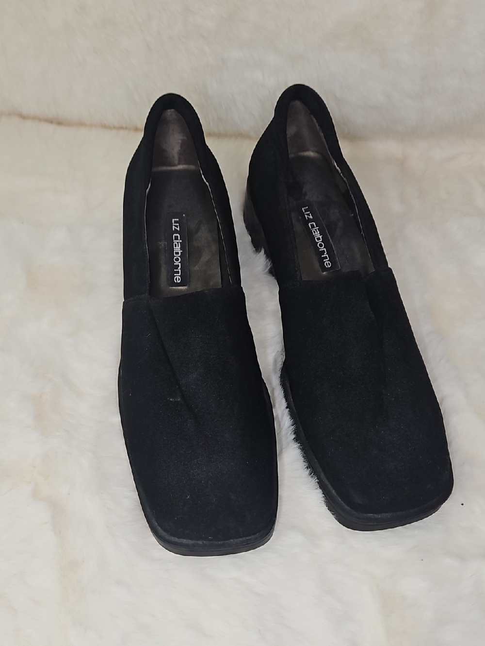 Liz Claiborne Black Suede Slip-On Loafers
